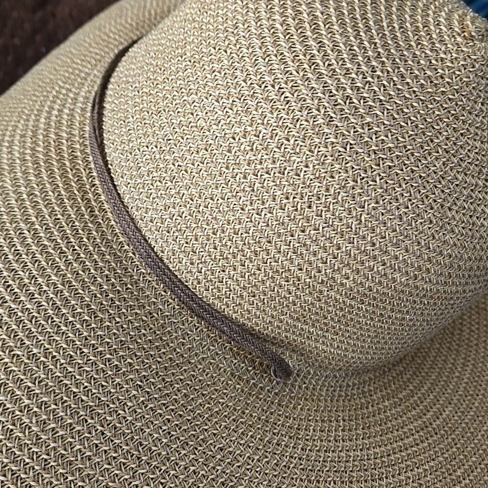 Natural Straw Floppy Hat sun fun sport vacation womens tan brown travel Visor - Picture 4 of 13